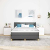 Cumpara ieftin Pat cu Saltea cu Arcuri Gri &icirc;nchis 140 x 200 cm țesătură