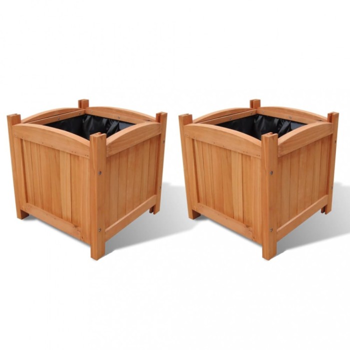 Gossi strat inaltat din lemn, set de 2, 30 x 30 x 30 cm