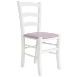 Scaun Paesana - cadru alb - imitatie piele mov - 21897
