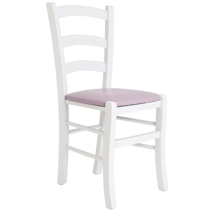 Scaun Paesana - cadru alb - imitatie piele mov - 21897
