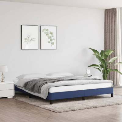 vidaXL Cadru de pat, albastru, 180 x 200 cm, material textil foto
