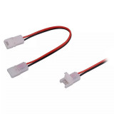 Conector Banda LED 8mm Dual V-TAC, Cablu Adaptor 2 Capete