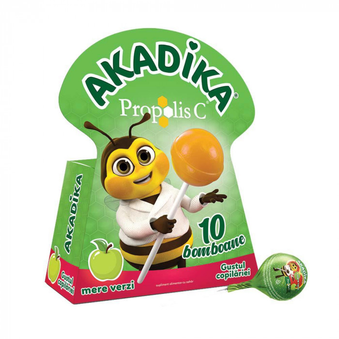 Acadele Akadika Propolis C cu Mere Verzi 10 bucati Fiterman