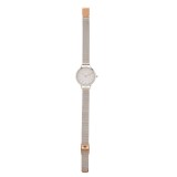 Ceas de mana cu bratara tip plasa si detalii rose gold