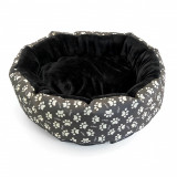 Culcus moale cu perna pentru caine pisica culoare negru 50 cm, AVEX