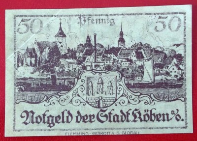Germania notgeld 50 pfennig 1920 Koben ** foto
