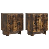 vidaXL Dulap de noapte 2 pcs Stejar fumuriu 43 x 34,5 x 50 cm 893886