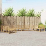 vidaXL Set de canapele de exterior 10 pcs Alb Lemn Solid de Acacia 3387098