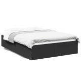 Cadru de pat, negru ,135x190 cm, lemn prelucrat GartenMobel Dekor, vidaXL