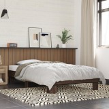 Cumpara ieftin Cadru de pat, stejar maro, 90x190 cm, lemn prelucrat și metal