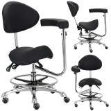 Scaun cosmetic frizerie șa cu spătar și cotiere scaun hoker SPA mobil