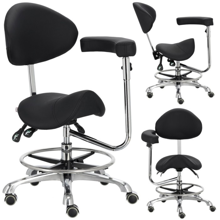 Scaun cosmetic frizerie șa cu spătar și cotiere scaun hoker SPA mobil