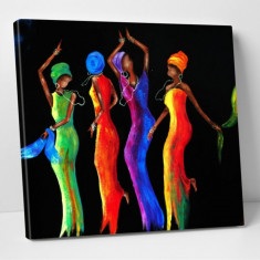 Tablou decorativ African ladys, Modacanvas, 50x50 cm, canvas, multicolor