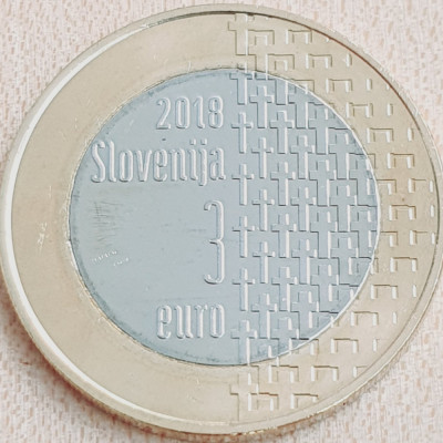 3351 Slovenia 3 Euro 2018 End of the First World War km 135 aunc-UNC foto