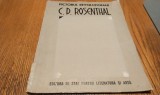 C. D. ROSENTHAL - PICTORUL REVOLUTIONAR 1820 - 1851 - Editura de Stat pentru Literatura si Arta, 41 p.