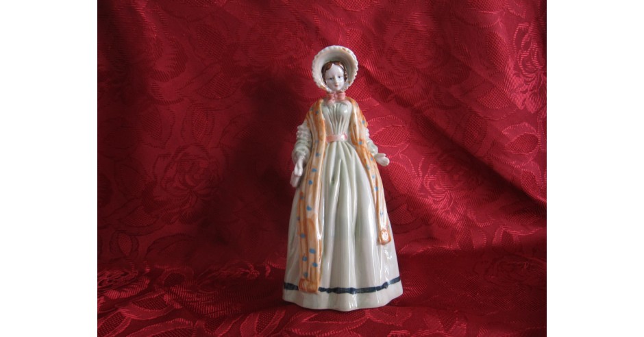 STATUETA / BIBELOU PORTELAN VIVI CASA ITALIA FEMEIE IN ROCHIE EPOCA 25. ...