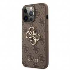 Husa Cover Guess PU 4G Metal Logo pentru iPhone 13 Pro Brown foto