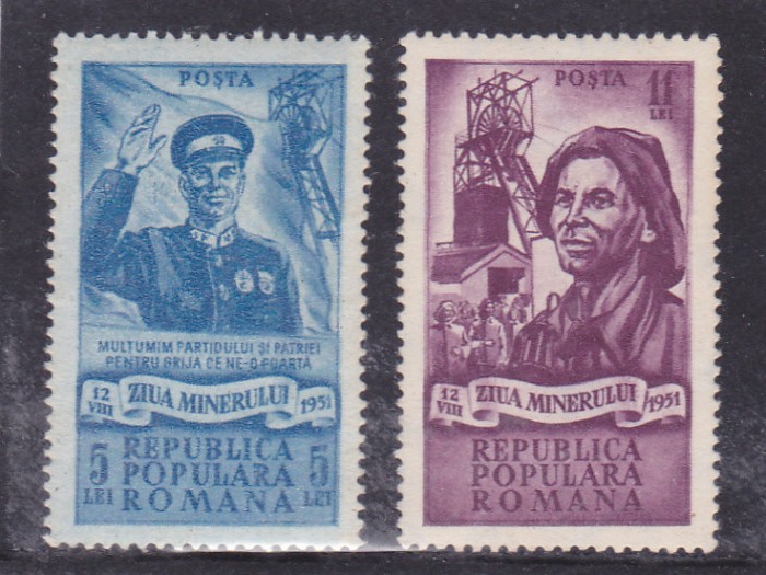 ROMANIA 1951 - ZIUA MINERULUI, MNH - LP 285