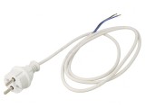 Cablu Alimentare 2x1mm2 Alb 1.5m 16A 250V