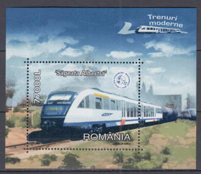 ROMANIA 2004 LP 1632 TRENURI MODERNE COLITA MNH foto