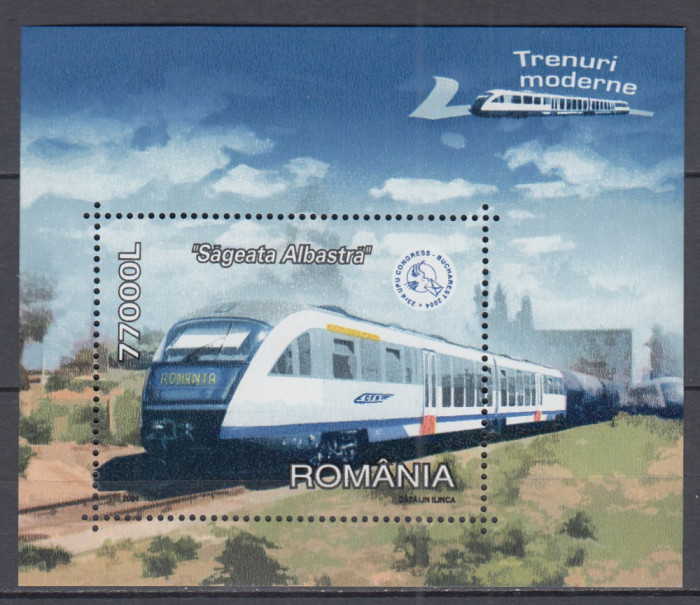 ROMANIA 2004 LP 1632 TRENURI MODERNE COLITA MNH