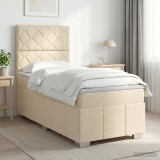 Cumpara ieftin Pat boxspring cu saltea cu headboard Crem 80 x 200 cm Tesatura