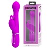 Vibrator Iepuras Dejon, 7 Moduri Vibratii, 4 Moduri Impingere si Rotatii, Silicon, USB Magnetic, Mov, 22.6 cm