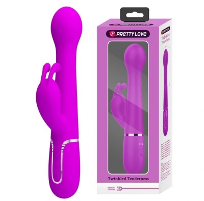 Vibrator Iepuras Dejon, 7 Moduri Vibratii, 4 Moduri Impingere si Rotatii, Silicon, USB Magnetic, Mov, 22.6 cm foto