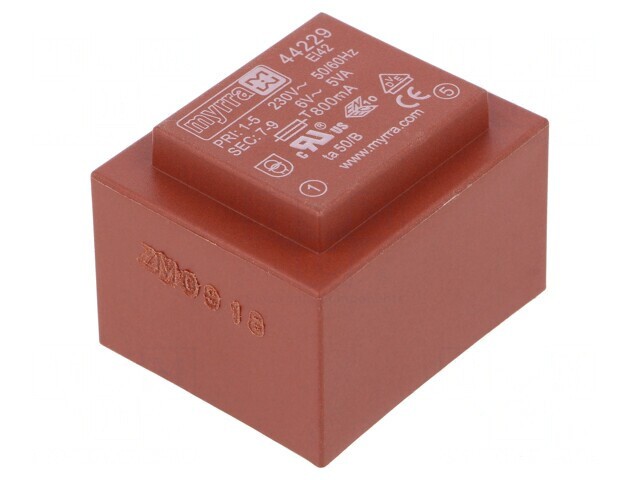 Transformator &icirc;ncapsulat 5VA 230V AC 6V 833mA PCB