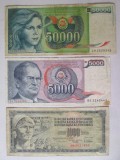 Iugoslavia lot 3 bancnote colecție,vedeți imaginile