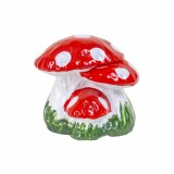 Ciuperca decorativa pentru gradina, din ceramica, mare plus 2 pui, inaltime 21cm, latime 24cm / EXT 10208