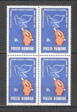 Romania.1974 25 ani miscarea mondiala ptr. pace bloc 4 TR.129