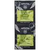 Apivita Express Beauty Masca faciala exfolianta din extract de masline, 2x8ml