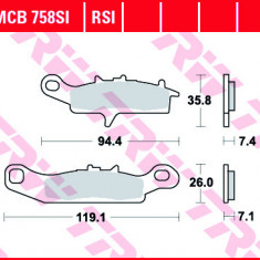 Set placute frana TRW MCB758SI - Kawasaki KFX 400 - KVF Brute Force (05-13) - Prairie 700 - Suzuki LT-V Twin Peaks (04-05) 700cc