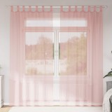 Gossi perdele voile cu buzunare pentru bare 2 buc roz