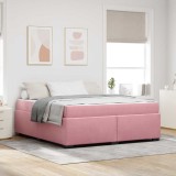 VidaXL Cadru de pat cu saltea Roz 180 x 200 cm Catifea