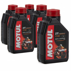 Set 5 Buc Ulei motor Motul 710 2T Synthetic Ester FD 1L 104034 foto