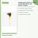 Undiță pentru Pisici cu Pene și Clopoțel, M&acirc;ner din Plastic, Galben
