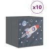 Cutii depozitare pliabile 10 buc. gri 32x32x32cm textil netesut, DKD Home Decor