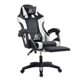 Scaun de gaming negru, cu perna lombara si suport picioare, max 150 kg, 64x116-123 cm, JollyMag, KO24B