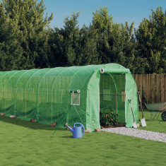 vidaXL Seră cu cadru din oțel, verde, 36 m², 18x2x2 m