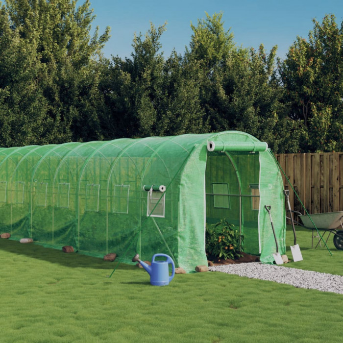 vidaXL Seră cu cadru din oțel, verde, 36 m&sup2;, 18x2x2 m