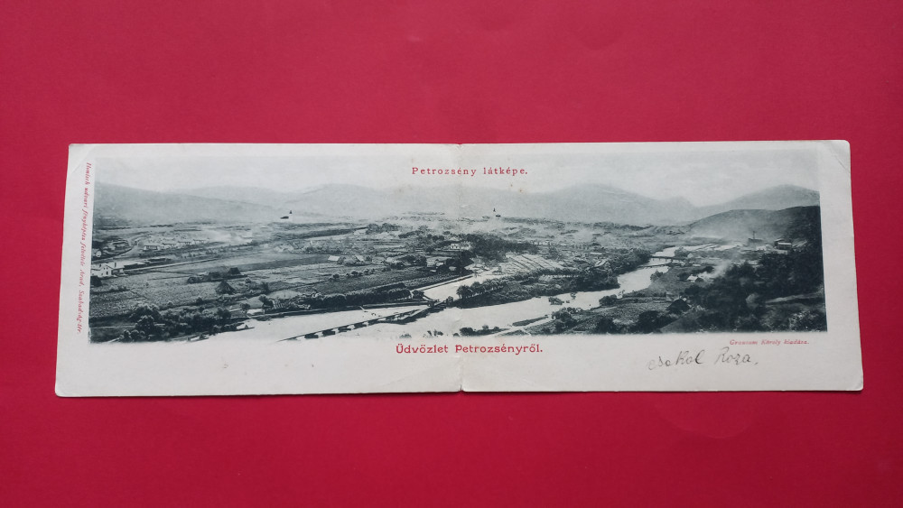 Hunedoara Petrosani Petrozseny Carte postala pliabila 2 imagini panorama,  Circulata, Printata | Okazii.ro