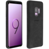 Husa de protectie Samsung Alcantara pentru Galaxy S9, Black, Negru, Alt material, Carcasa