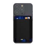 Suport Card Universal Kwmobile Negru Piele Ecologica Buzunar Telefon Carduri Adeziv 3M