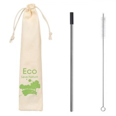 Pai Inox Eco, Varf Silicon, Perie Curatare, Husa Textila, Argintiu, 0.6x21.5cm