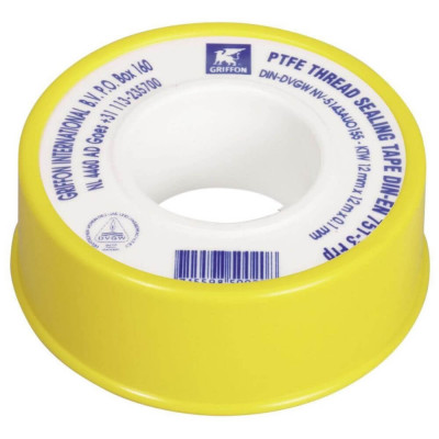 Banda Teflon Griffon, 12m x 12mm x 0.1mm, PTFE, Alb, Banda de Etansare din PTFE, Banda de Teflon PTFE, Benzi de Teflon, Benzi de Etansare Imbinari Fil foto