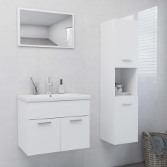 vidaXL Set mobilier de baie, alb, lemn prelucrat 3070955