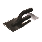 Cumpara ieftin Gletiera inox, Painter, zimti, 8x8 mm, 13x27 cm, maner plastic, negru