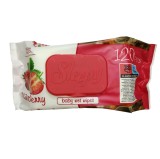 Servetele Umede Sleepy Capsuni, 120 bucati, cu Capac, Hidratante, Fara Alcool